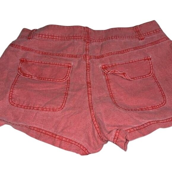 J.Crew Womens Red Linen-Cotton Blend Shorts Size 2 With Pockets And Button Closu - Picture 5 of 7